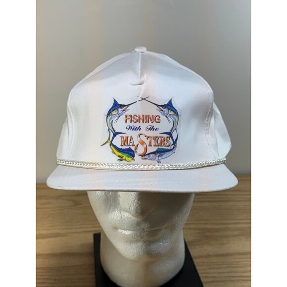 Vintage Fishing With The Masters Snapback Rope Hat Trucker - Picture 1 of 9